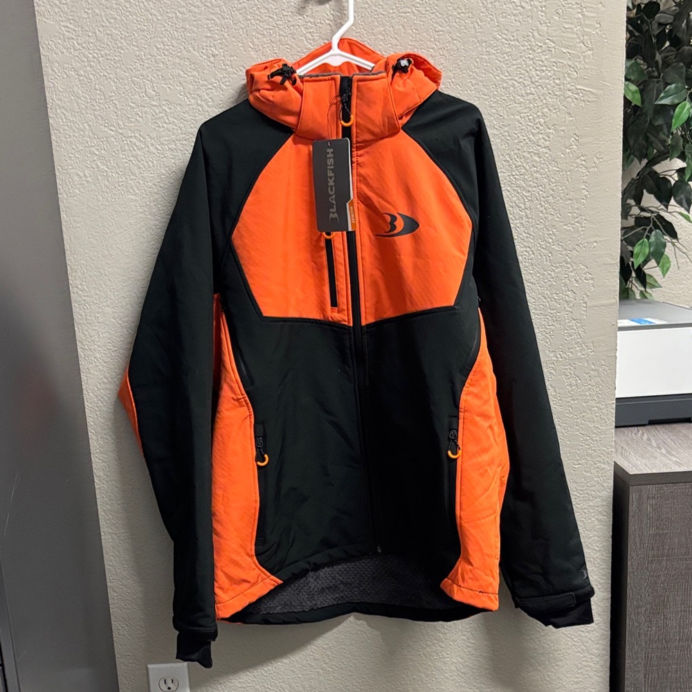 Men's Blackfish Zenith Soft-Shell Zip-Up Jacket (Black/Orange) - Multiple Sizes!